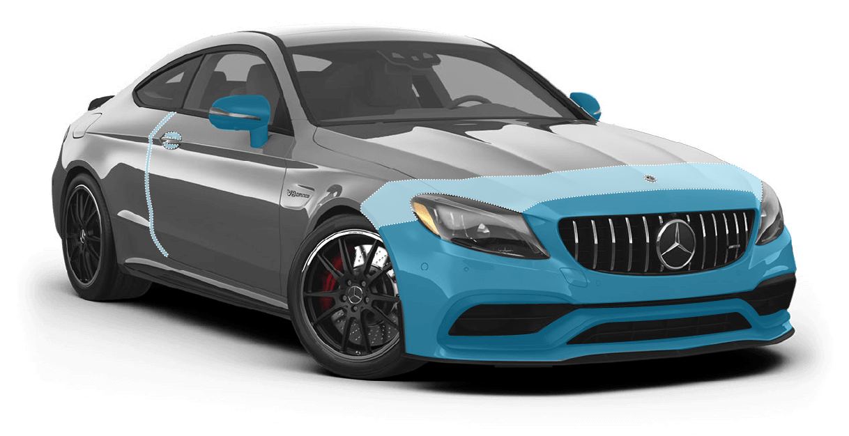 Car bumper and mirror PPF package -- Fortified Film Solutions Grapevine TX